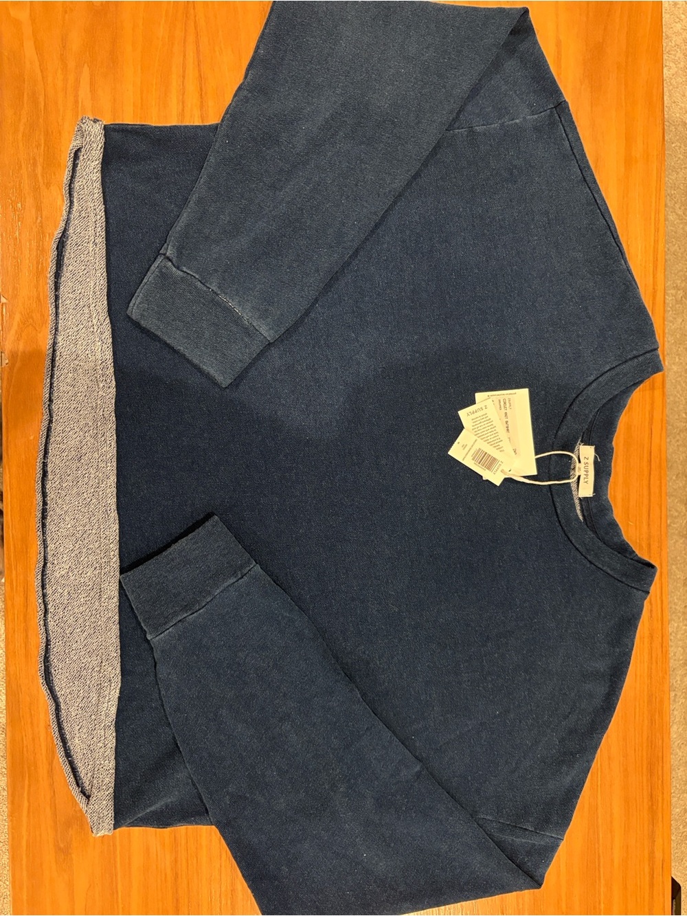 Z Supply Knit Denim Blue Sweatshirt